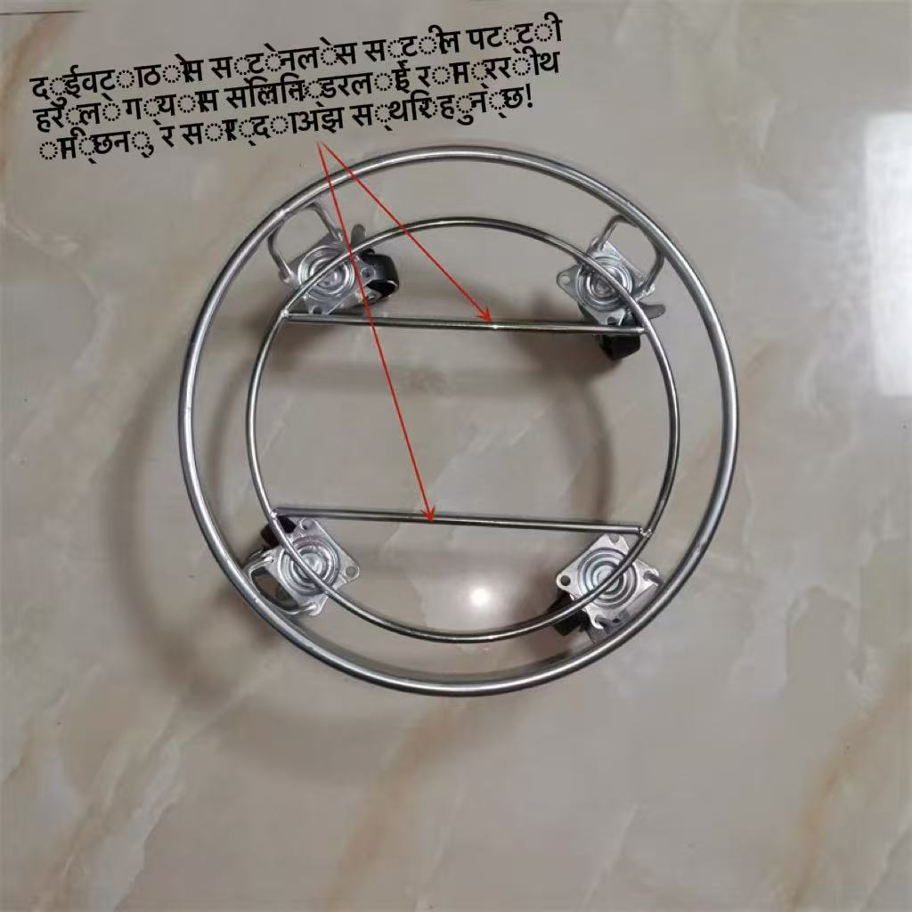 टेनलेस स्टील ग्यास सिलिण्डर मूवेबल स्ट्यान्ड, ब्रेकको साथ स्विभल व्हील, सार्वभौमिक ग्यास ट्यांक बेस, पानीको बाल्टी र सूप ब्यारेलको लागि मोबाइल ट्रे