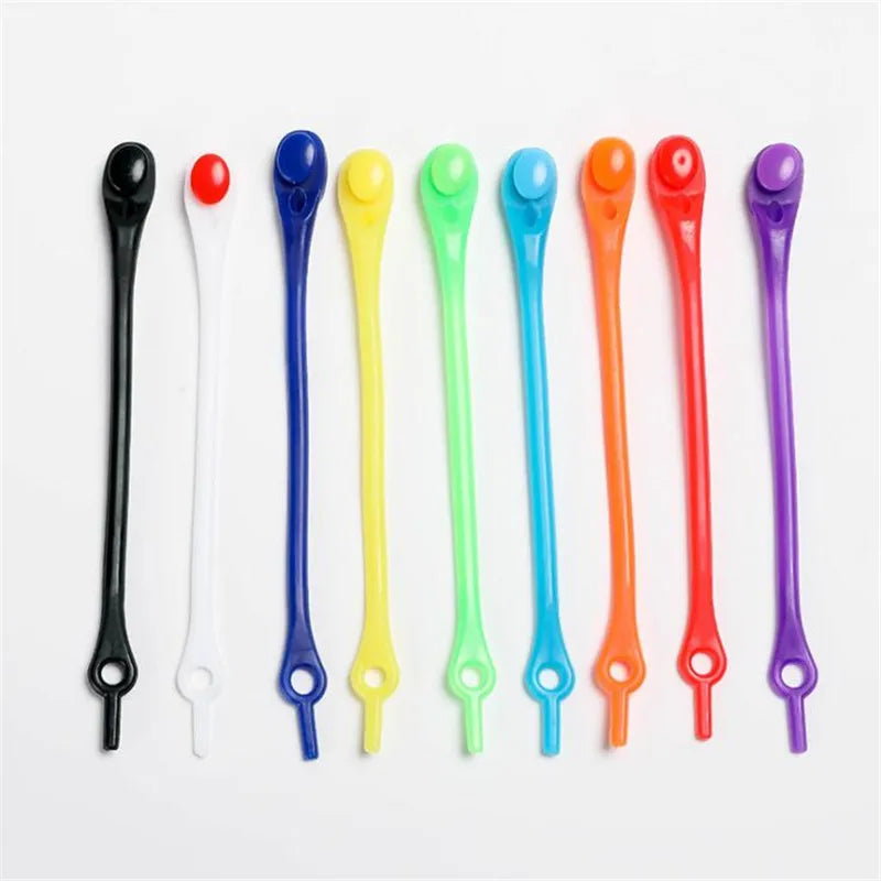 १२ पीस सिलिकोन जुत्ताको डोरी, गोलाकार लोचदार डोरी, सुरक्षित टाई नगर्ने प्रकार, पुरुष, महिला, बालबालिकाको लागि, सबै प्रकारका स्नीकरमा फिट हुने स्ट्र्याप जुत्ताको डोरी