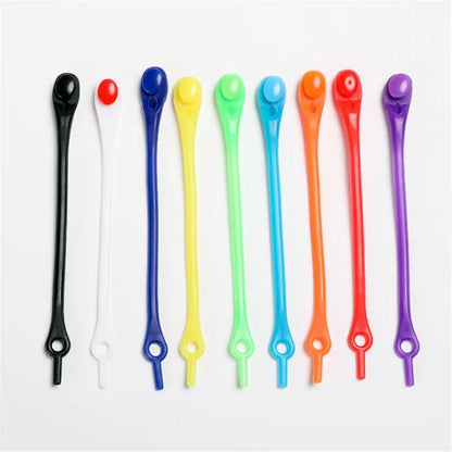 १२ पीस सिलिकोन जुत्ताको डोरी, गोलाकार लोचदार डोरी, सुरक्षित टाई नगर्ने प्रकार, पुरुष, महिला, बालबालिकाको लागि, सबै प्रकारका स्नीकरमा फिट हुने स्ट्र्याप जुत्ताको डोरी