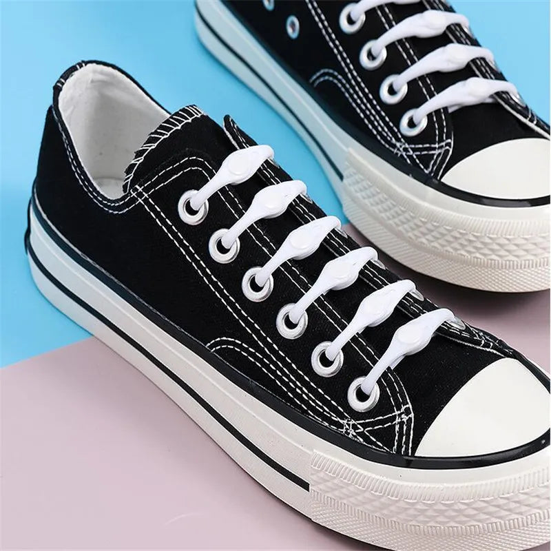 १२ पीस सिलिकोन जुत्ताको डोरी, गोलाकार लोचदार डोरी, सुरक्षित टाई नगर्ने प्रकार, पुरुष, महिला, बालबालिकाको लागि, सबै प्रकारका स्नीकरमा फिट हुने स्ट्र्याप जुत्ताको डोरी