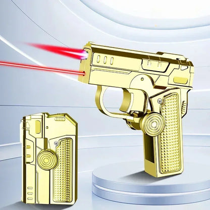 नयाँ शानदार जाइरो फोल्डिंग पिस्टल ग्यास लाइटर, फिंगरटिप हावाबाह्य, प्रेमीको लागि उपहार, रचनात्मक र मजेदार डिकम्प्रेसन सामान